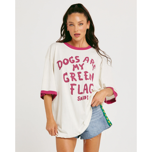 Sabbi The Very Oversized Green Flag Tee - Off White