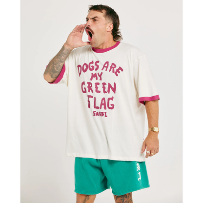 Sabbi The Very Oversized Green Flag Tee - Off White