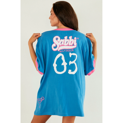 Sabbi The Very Oversized Green Flag Tee - Blue
