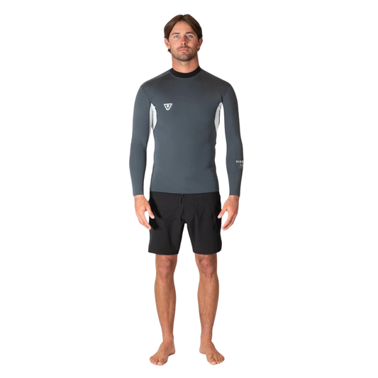 Vissla Mens Natural Seas 1mm Longsleeve Wetsuit Top - Coal