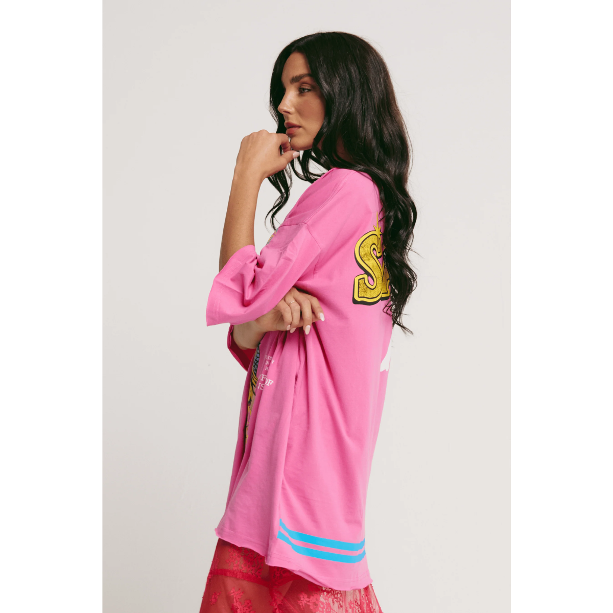 Sabbi The Very Oversized Life Is Short Tee - Pink