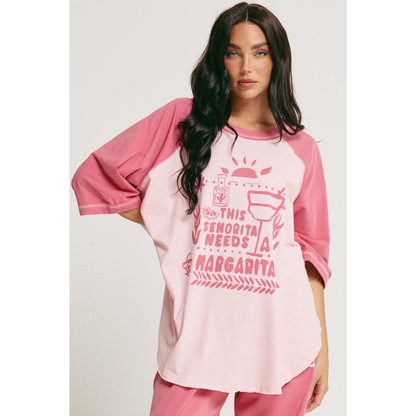 Sabbi The Raglan Margie Tee Pink