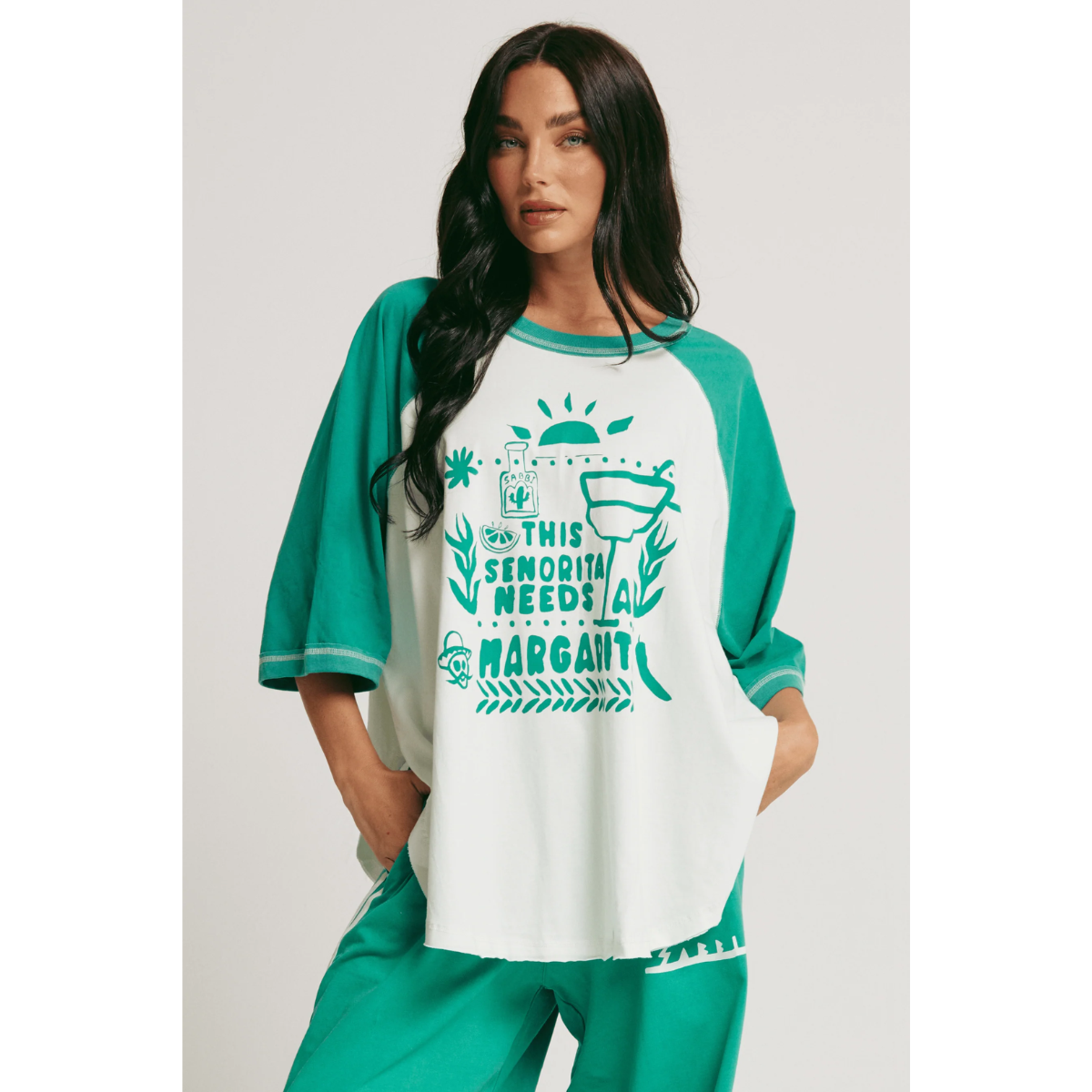 Sabbi The Raglan Margie Tee Green