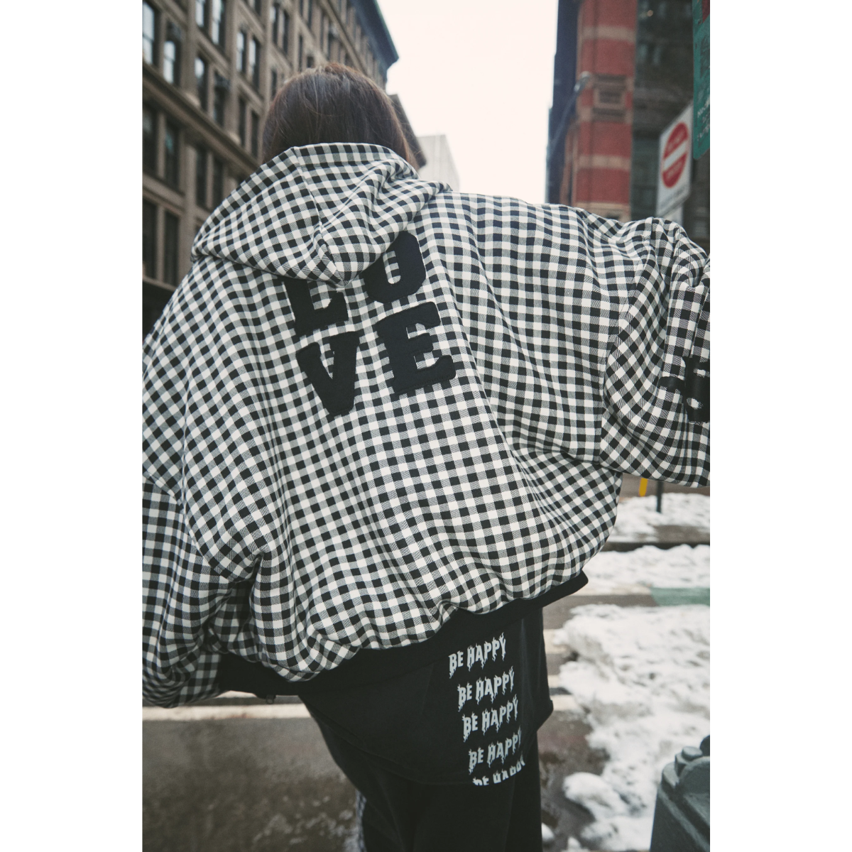 Sabbi The Be Happy Gingham Padded Bomber
