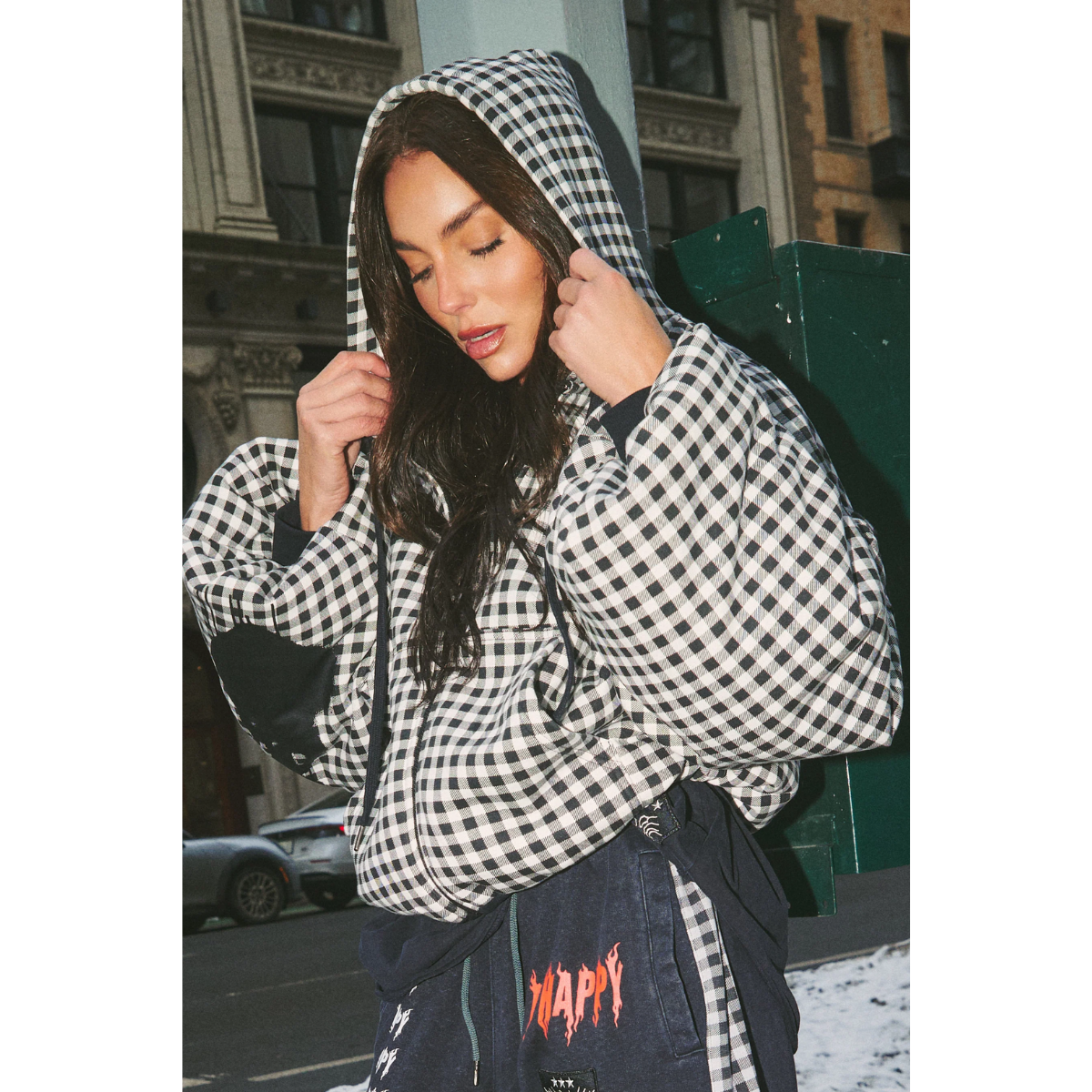 Sabbi The Be Happy Gingham Padded Bomber