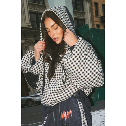 Sabbi The Be Happy Gingham Padded Bomber