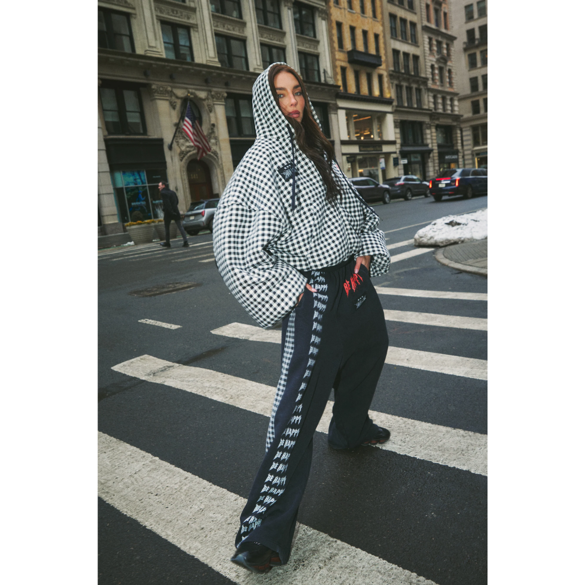Sabbi The Be Happy Gingham Padded Bomber