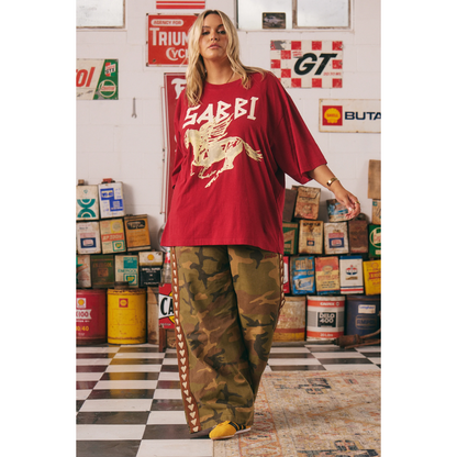 Sabbi The Very Oversized Rhinestone Tee - Red