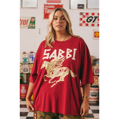 Sabbi The Very Oversized Rhinestone Tee - Red