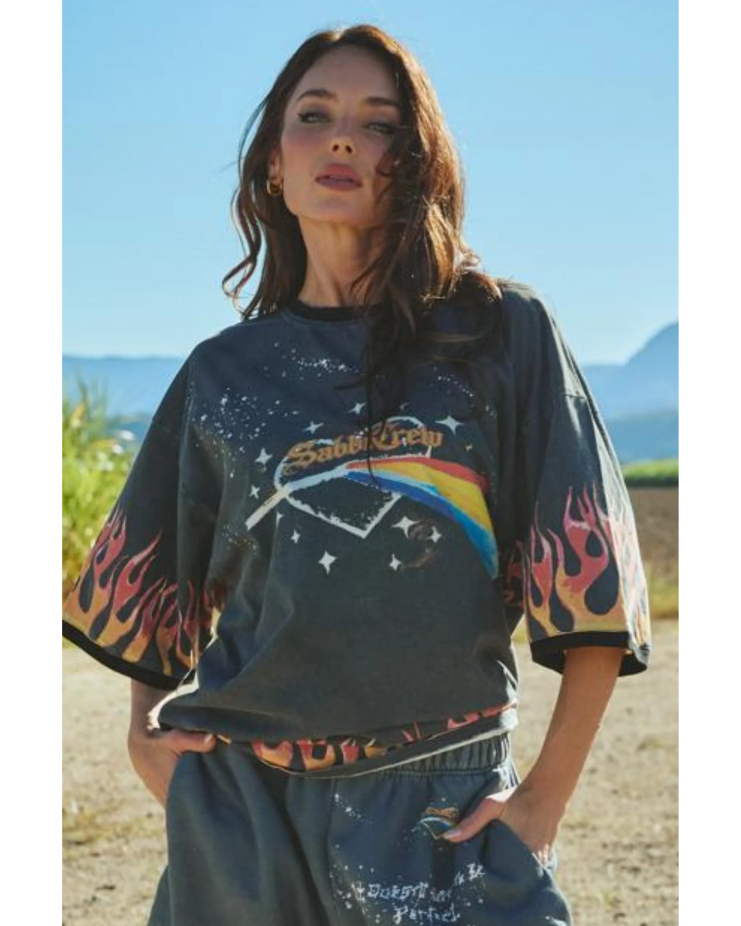 The Very Oversized Flaming Prism Tee - Black - Pre-Order. Orders sent out Tuesday 9th June