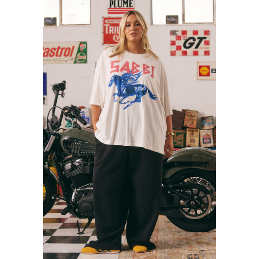 Sabbi The Very Oversized Rhinestone Tee - Marshmellow