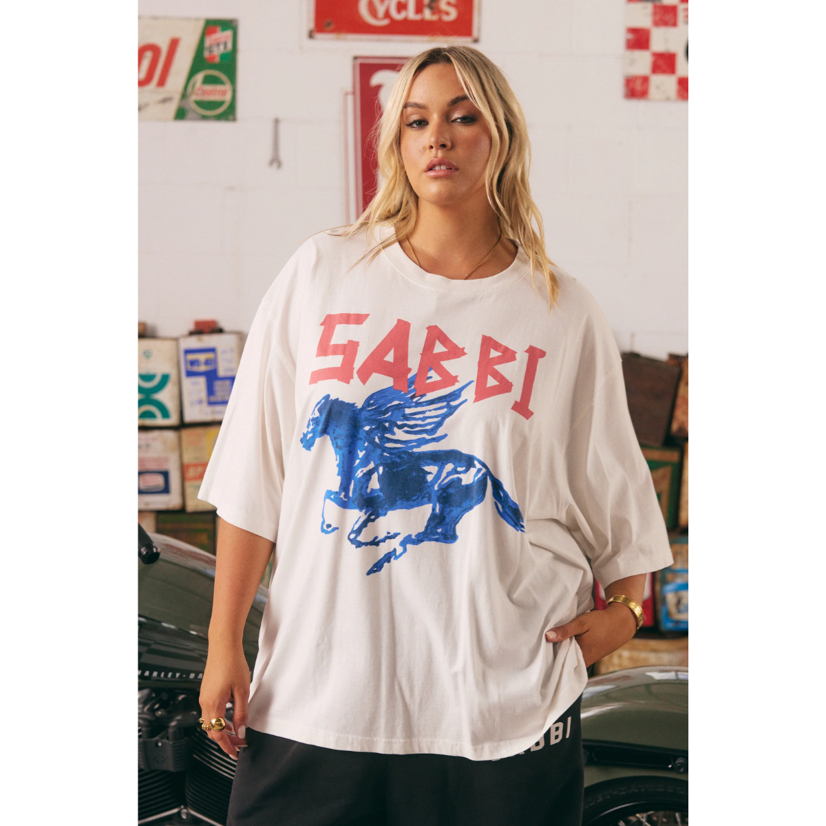Sabbi The Very Oversized Rhinestone Tee - Marshmellow
