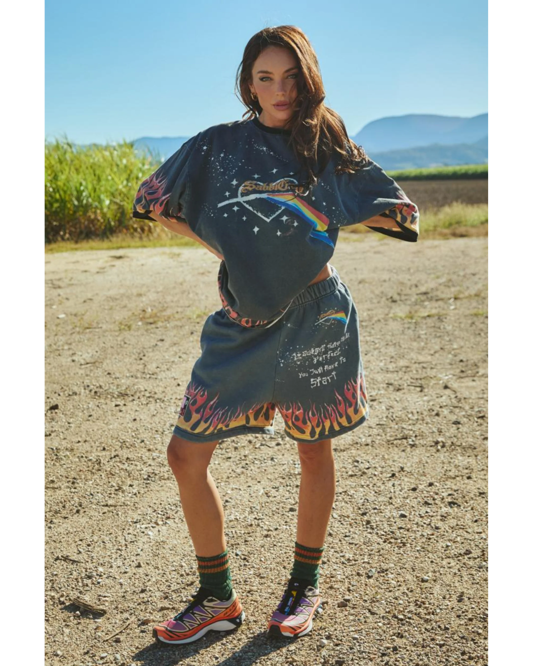 The Very Oversized Flaming Prism Tee - Black - Pre-Order. Orders sent out Tuesday 9th June