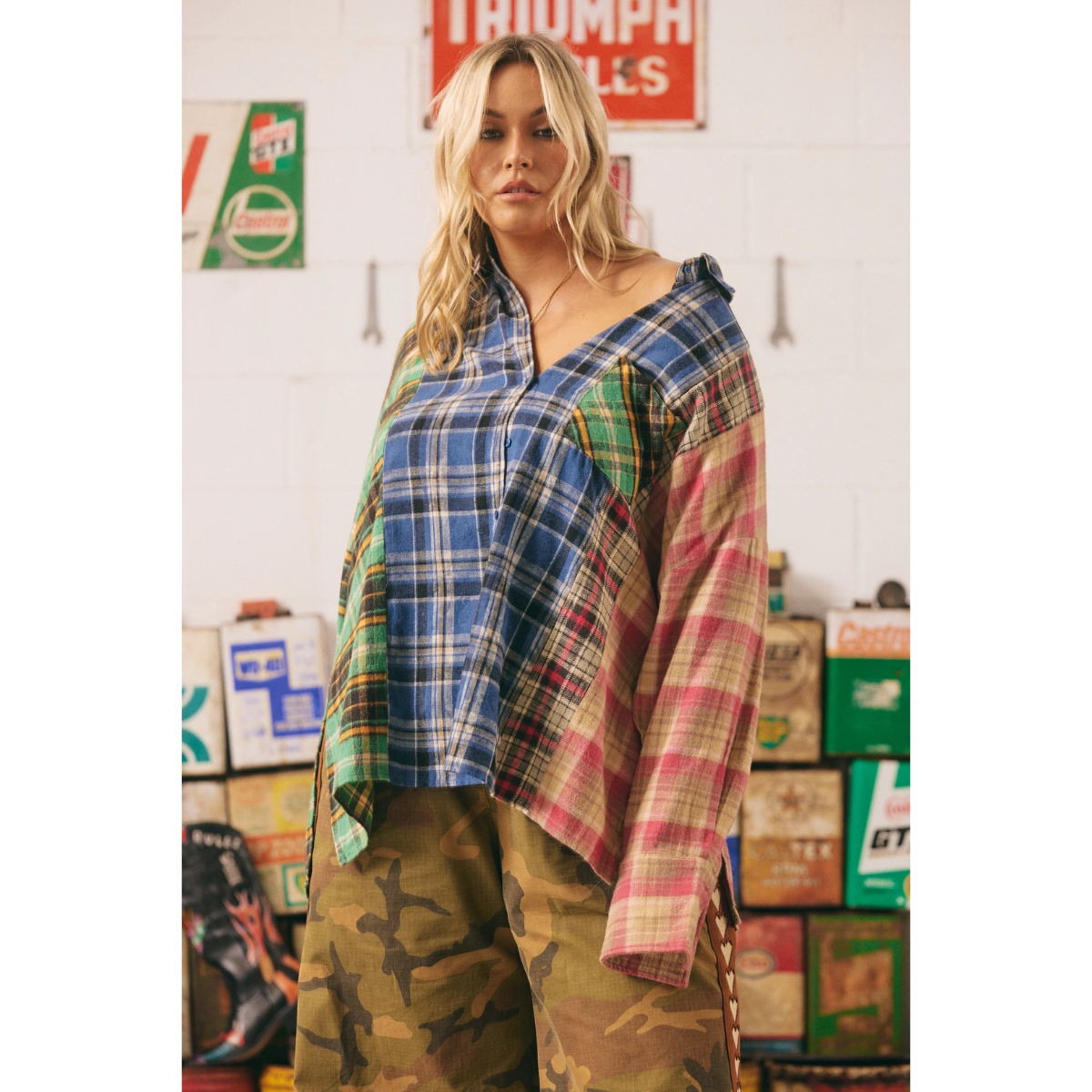 Sabbi You Are Enough Flannel Shirt - Multi Colour