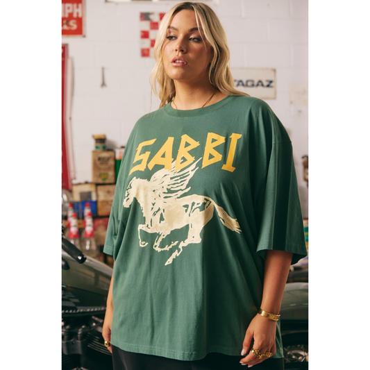 Sabbi The Very Oversized Rhinestone Tee - Green