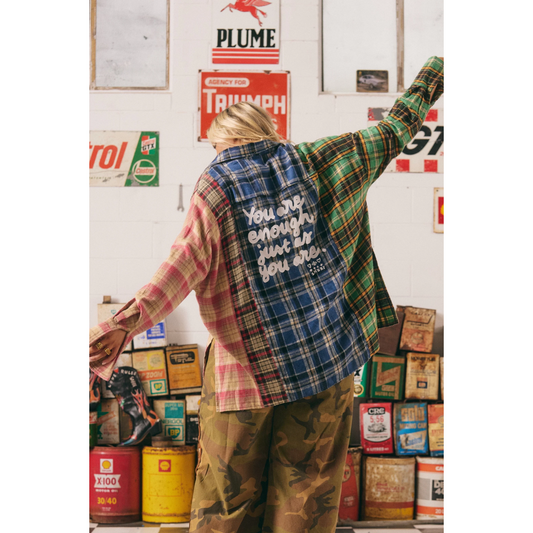 Sabbi You Are Enough Flannel Shirt - Multi Colour