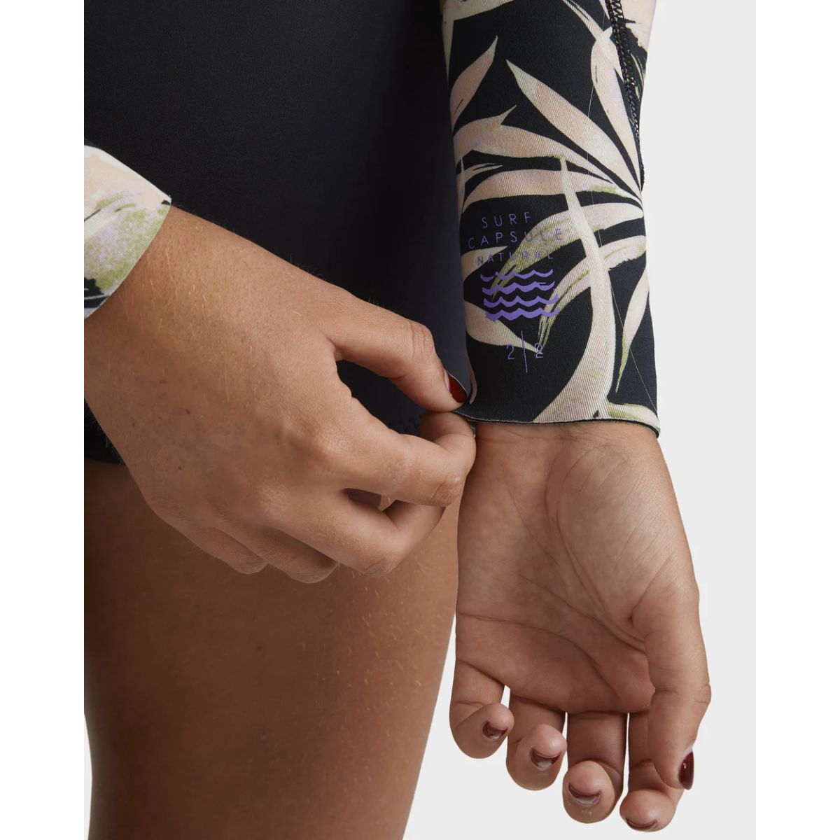 Billabong Womens 2/2mm Spring Fever Natural Long Sleeve Springsuit - Black Floral