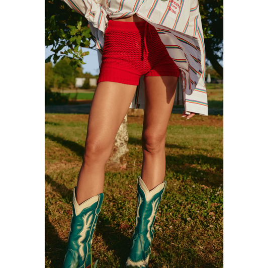 Sabbi The Plain Knit Bike Shorts - Red