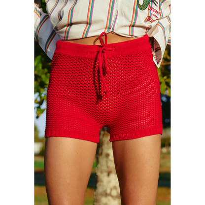 Sabbi The Plain Knit Bike Shorts - Red