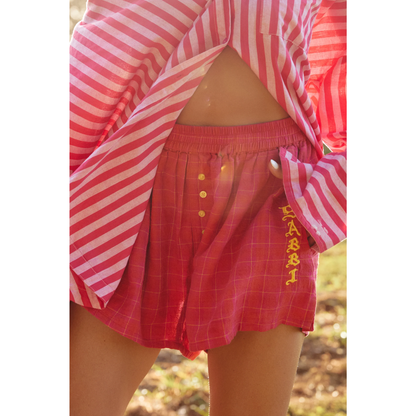 Sabbi The Linen Boxer Shorts - Pink