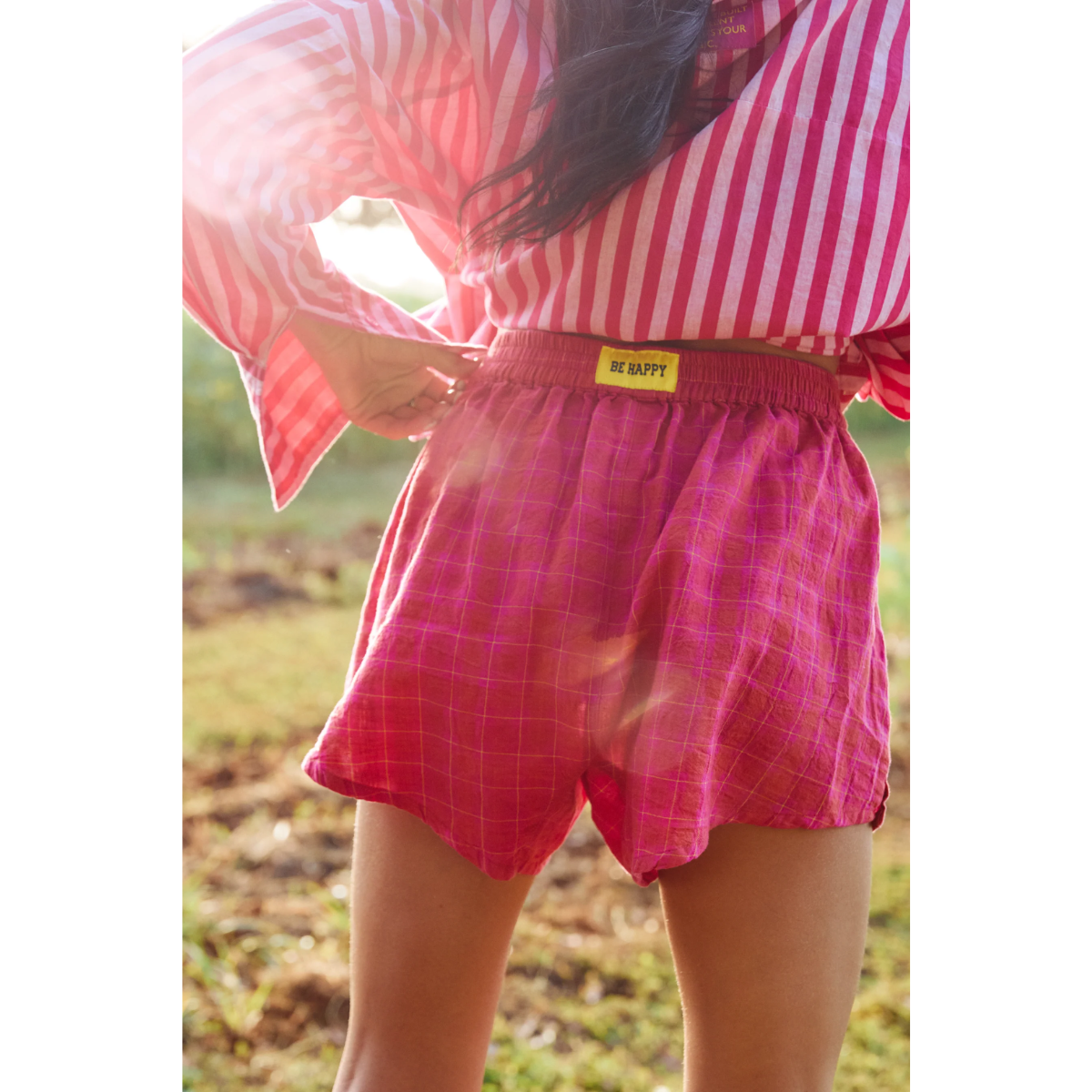 Sabbi The Linen Boxer Shorts - Pink