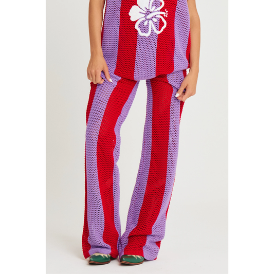Sabbi The Knit Stripe Beach Pant - Purple Stripe