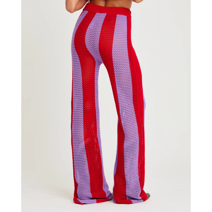 Sabbi The Knit Stripe Beach Pant - Purple Stripe