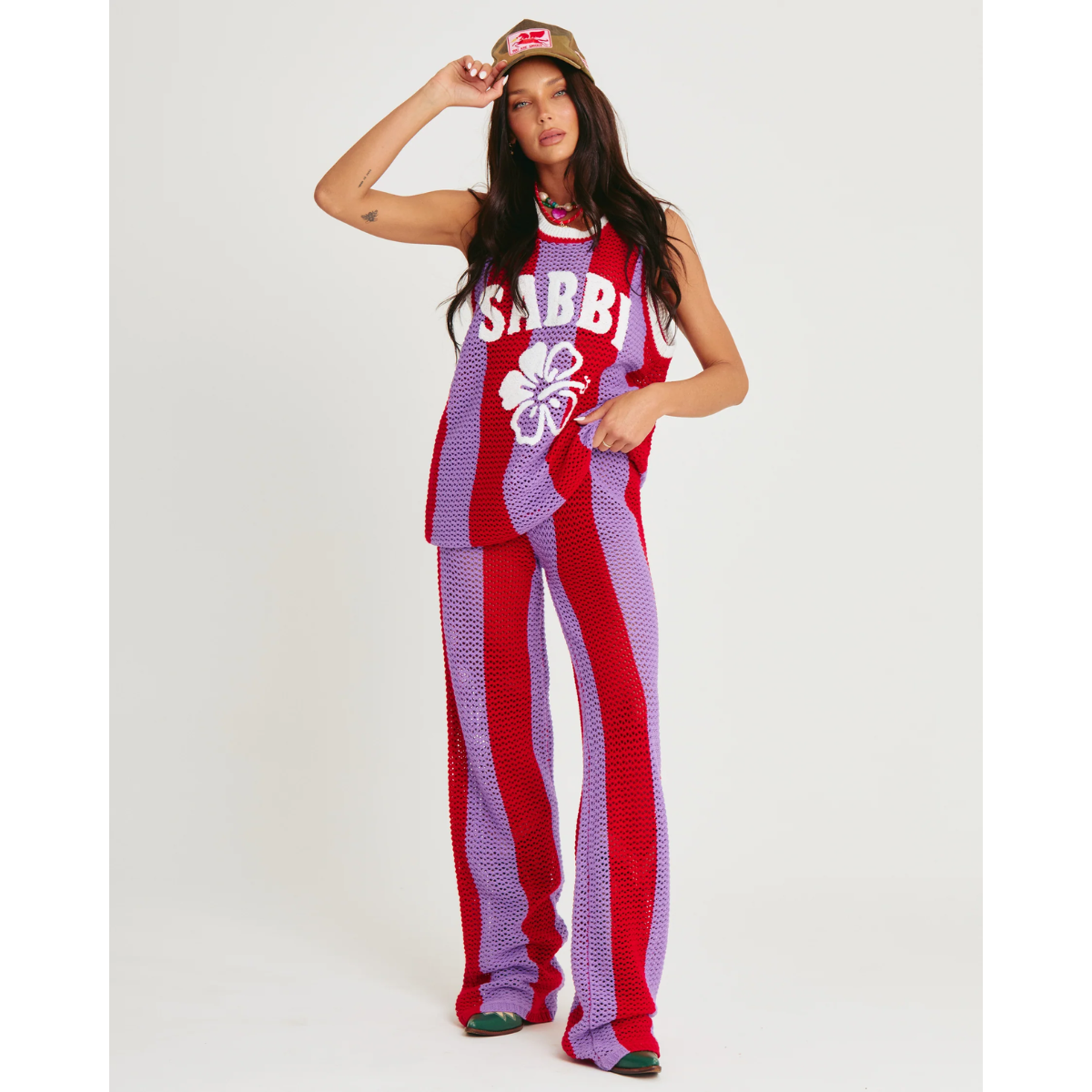 Sabbi The Knit Stripe Beach Pant - Purple Stripe