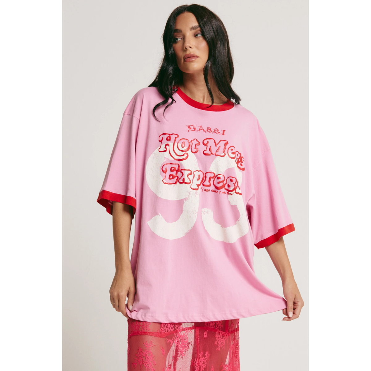 Sabbi The Very Oversized Hot Mess Express Tee - Pink