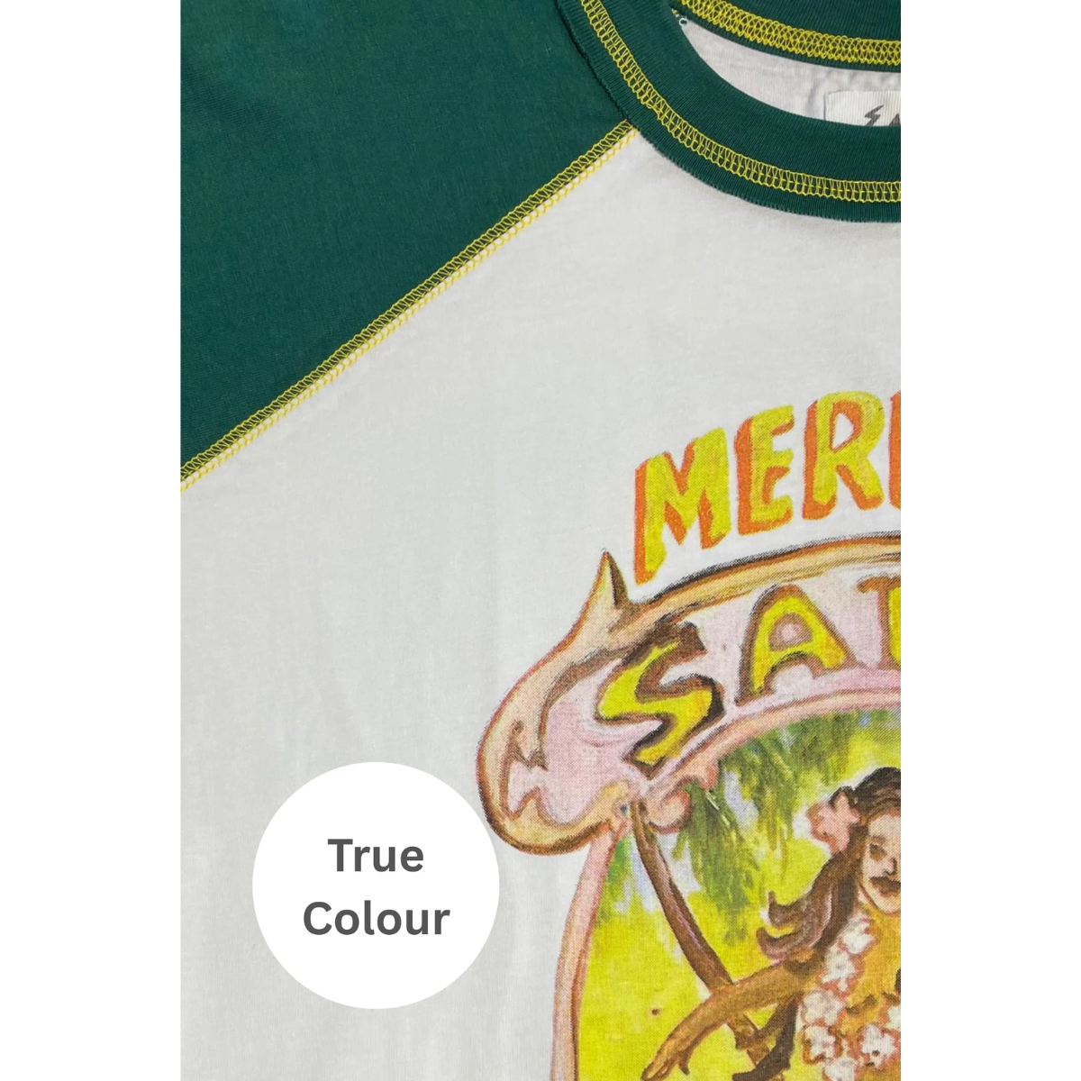 Sabbi The Mermaid Swim Club Raglan Tee - Marshmallow & Green