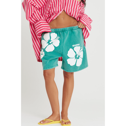 Sabbi The Happy Hibiscus Shorts - Green
