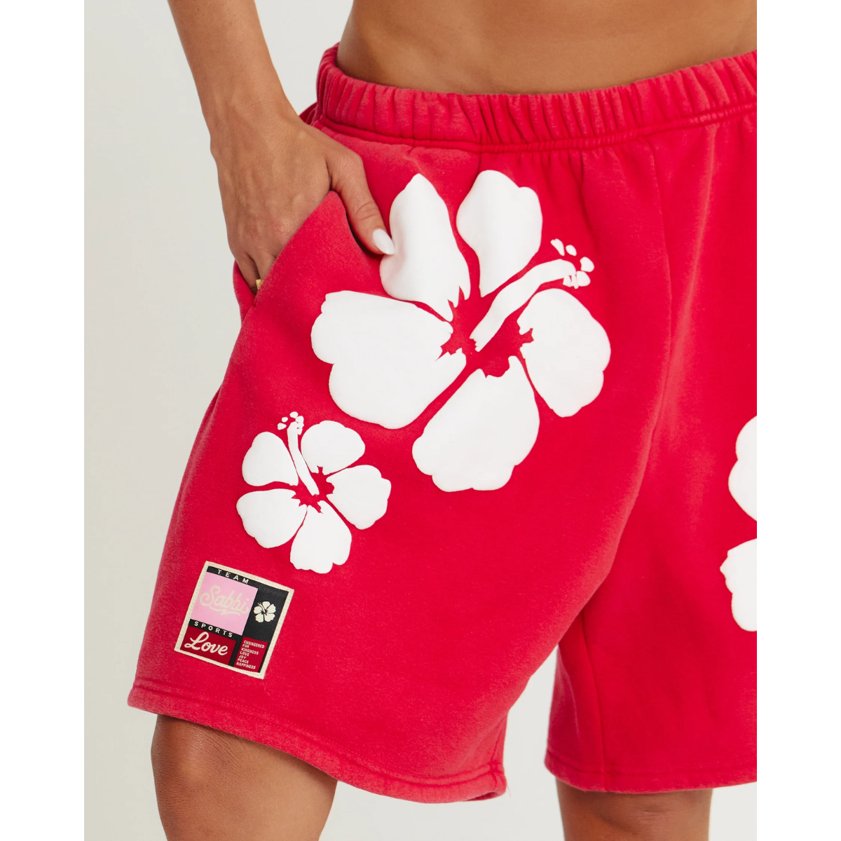 Sabbi The Happy Hibiscus Shorts - Red