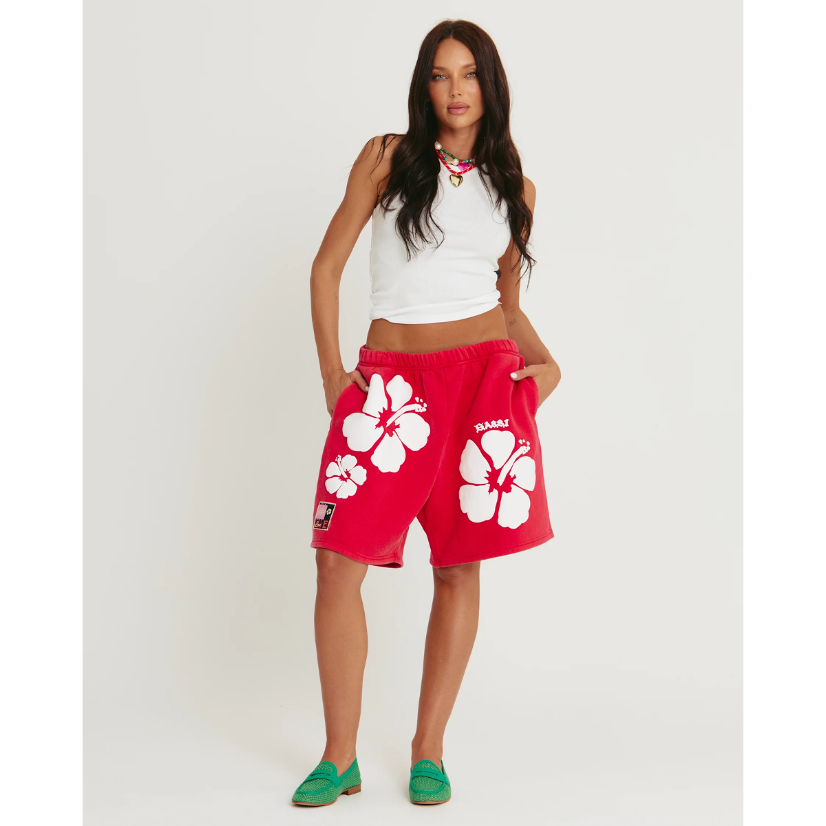 Sabbi The Happy Hibiscus Shorts - Red