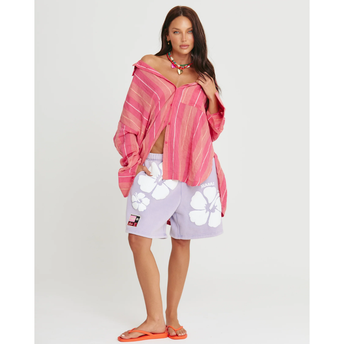 Sabbi The Happy Hibiscus Shorts - Purple