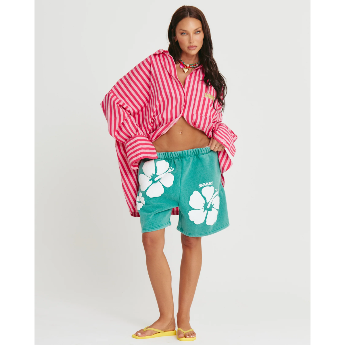 Sabbi The Happy Hibiscus Shorts - Green
