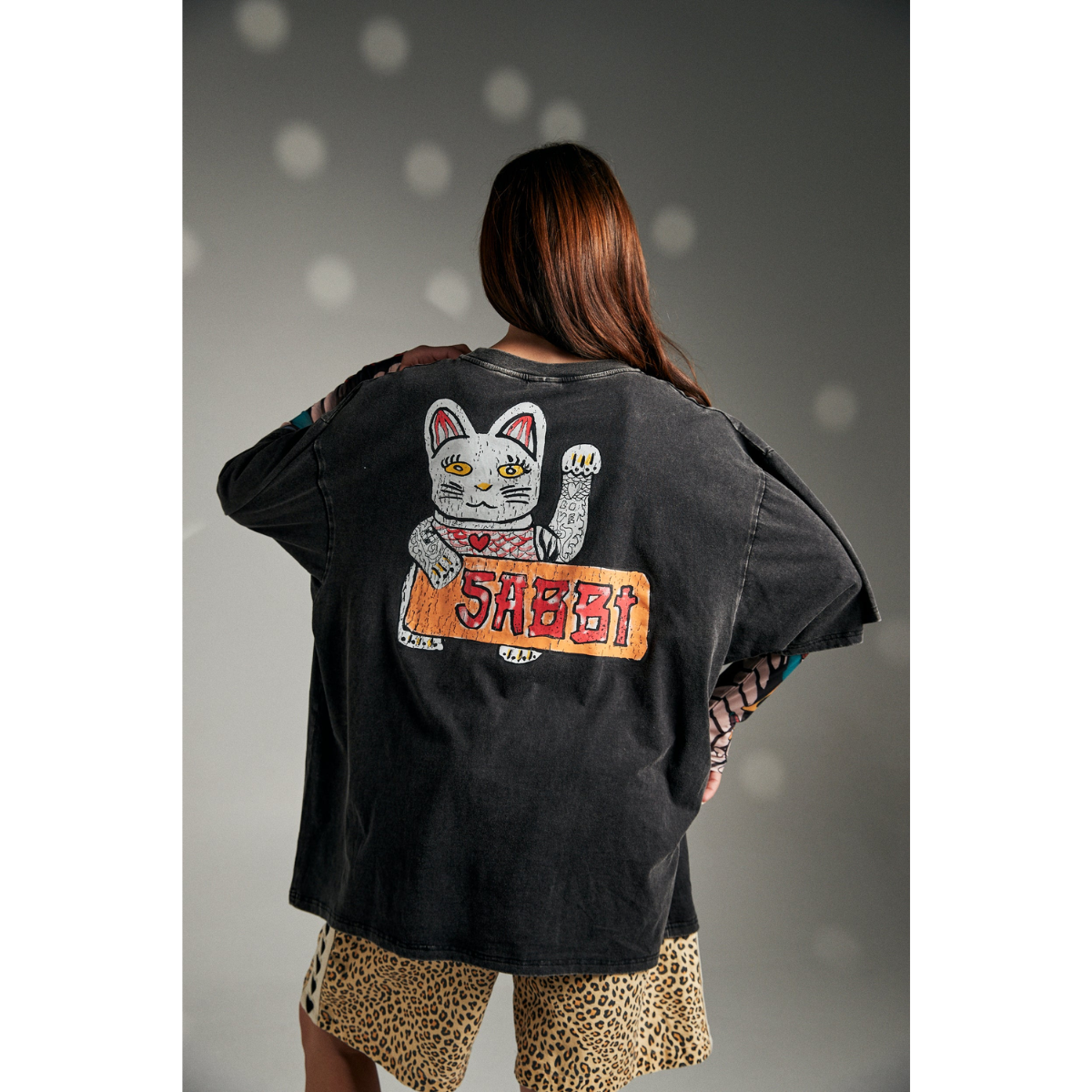 Sabbi The Oversized Champagne Tattoo Tee - Black