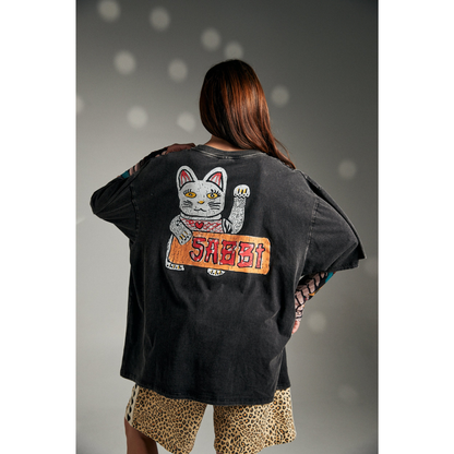 Sabbi The Oversized Champagne Tattoo Tee - Black