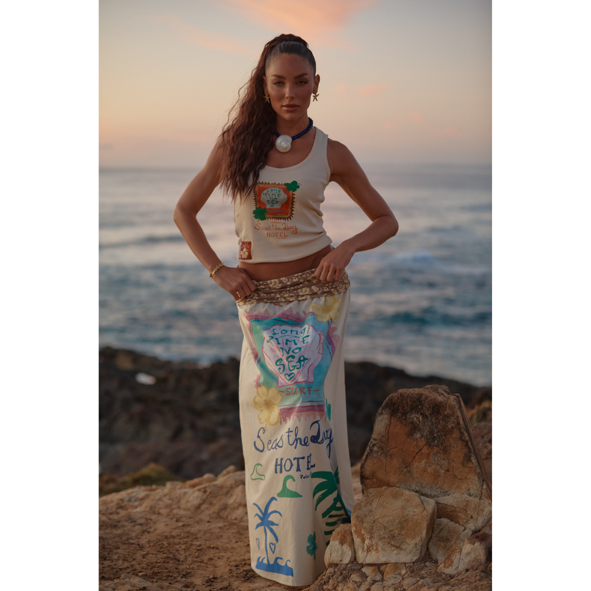 Sabbi The Seas The Day Maxi Skirt - Cream - LAUNCHING 14TH JANUARY 14TH 8PM
