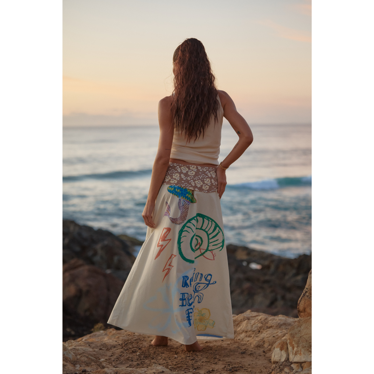 Sabbi The Seas The Day Maxi Skirt - Cream - LAUNCHING 14TH JANUARY 14TH 8PM