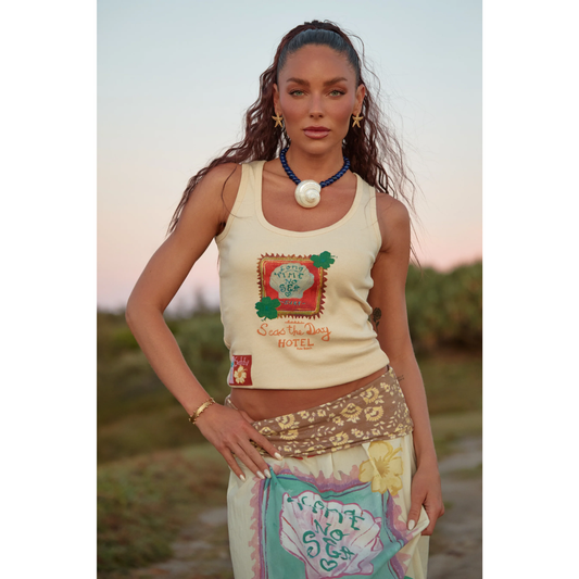 Sabbi The Long Time No Sea Tank - Cream - LAUNCHING 14TH JAN, 8PM AEST