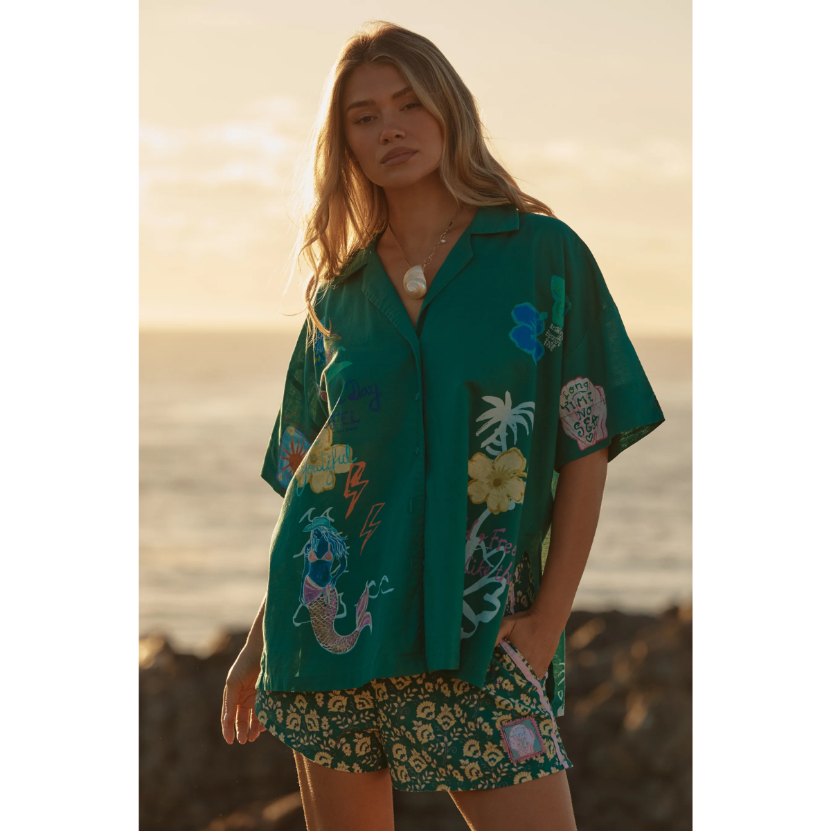 Sabbi The Patron Shirt - Seas The Day - Green - LAUNCHING 14TH JAN, 8PM AEST