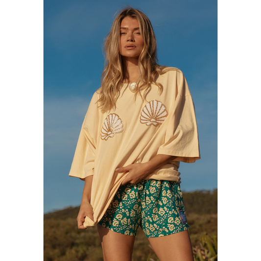 Sabbi The Very Oversized Shell Titty Tee - Creamy Yellow