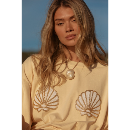 Sabbi The Very Oversized Shell Titty Tee - Creamy Yellow