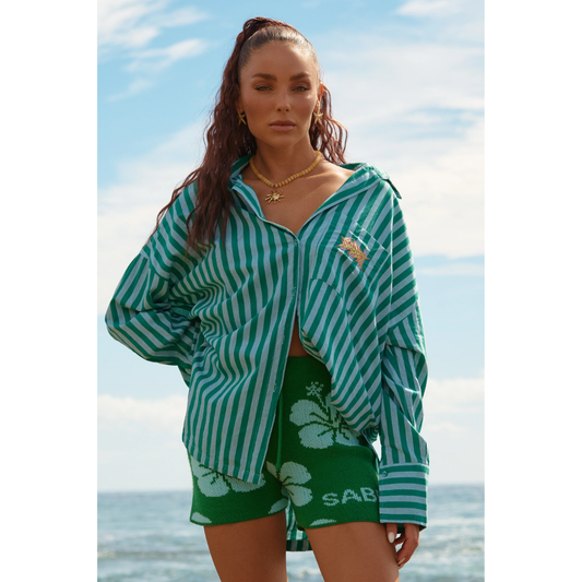 Sabbi The Don Julio Shirt Seas The Day - Green Stripe