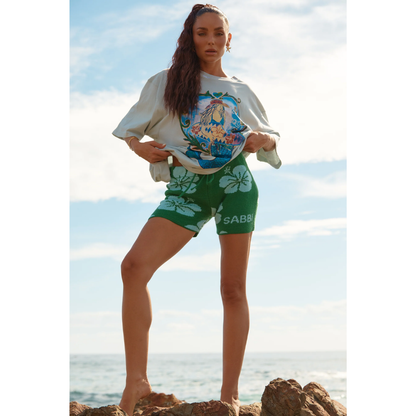 Sabbi The Hibiscus Bike Short - Green
