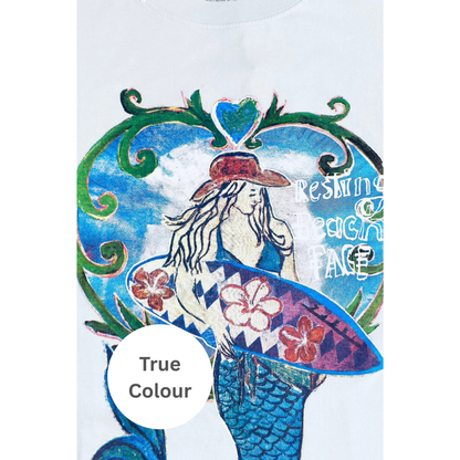 Sabbi The Very Oversized Resting Beach Face Tee - Sky Blue