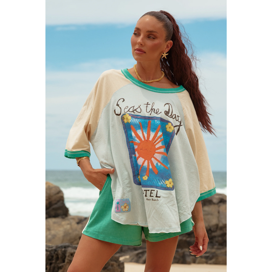Sabbi Seas The Day Raglan Tee - Sky