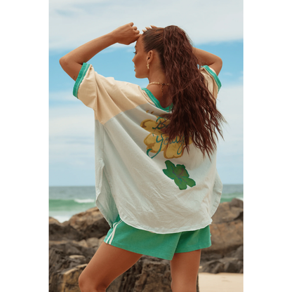 Sabbi Seas The Day Raglan Tee - Sky