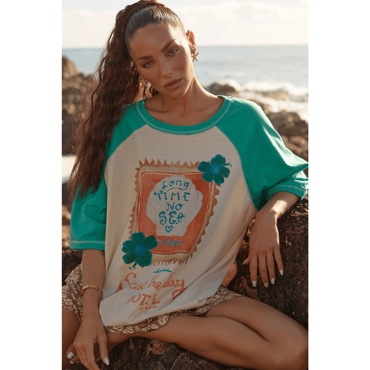 Sabbi Seas The Day Raglan Tee - Green