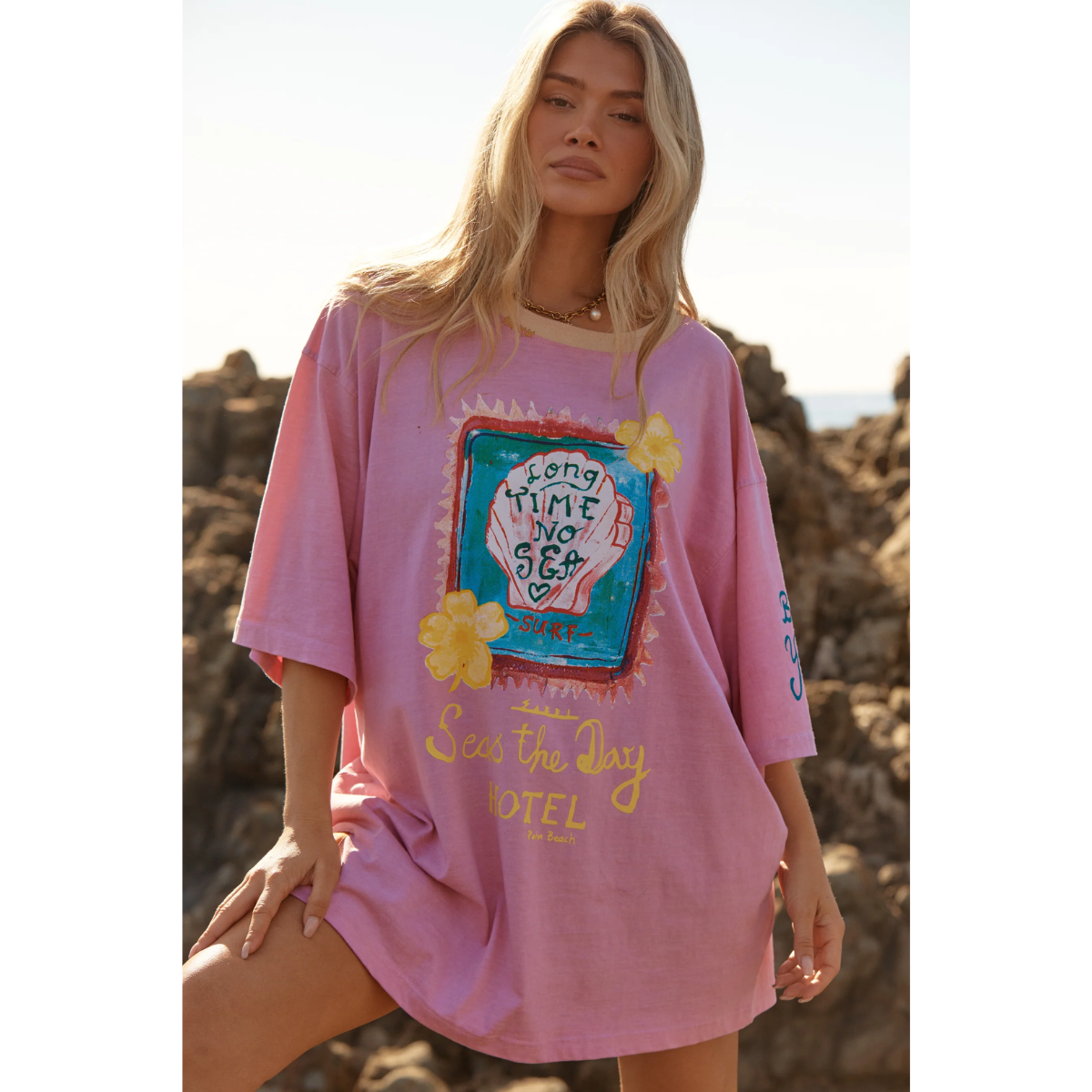 Sabbi The Seas The Day Hotel Tee - Musk Pink